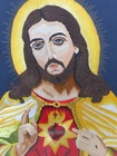 RARE Carmelite Nun’s Prayer Circle Embroidery Work Framed Sacred Heart of Jesus