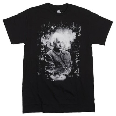 Albert Einstein Equations Graphic Black Novelty T-Shirt New