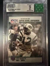 1990 Pro Set Super Bowl XXV Joe Namath #34 Game Used Jersey Fusion BGS 9