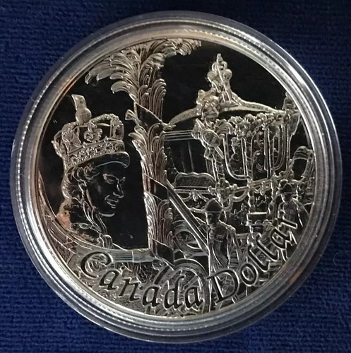 Canadá 2002 - dólar - jubileo de oro del reinado - 0,8 OZ plata BU - RCM con certificado de autenticidad - Imagen 10 de 14