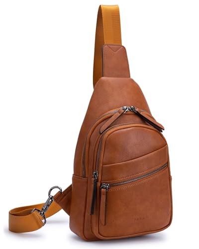 Große Sling Bag für Damen Umhängetasche Leder braun lederähnlich Flex - Bild 1 von 6