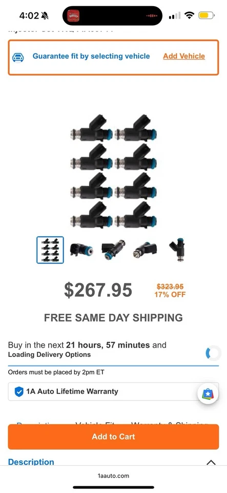 Juego de 8 inyectores de combustible Chevrolet Silverado 1500 5,3 L para 2007-2013 Foto 3 de 3