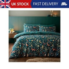 Catherine Lansfield Enchanted Twilight Reversible Double Duvet Cover Set with Pi