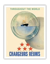 Chargeurs Réunis (United Shippers) - Vintage Travel Poster by Jean Rouillé 1950