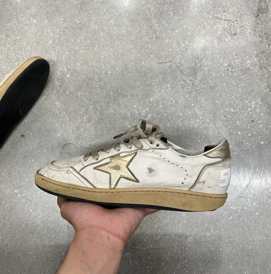Golden Goose GGDB Ballstar White/gold Leather Size 38 - Image 2 of 4