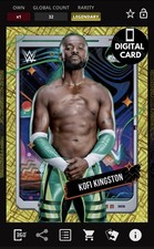 DIGITAL WWE SLAM 50cc KOFI KINGSTON GOLD INTERSTELLAR COSMIC CHROME 25 LEGENDARY