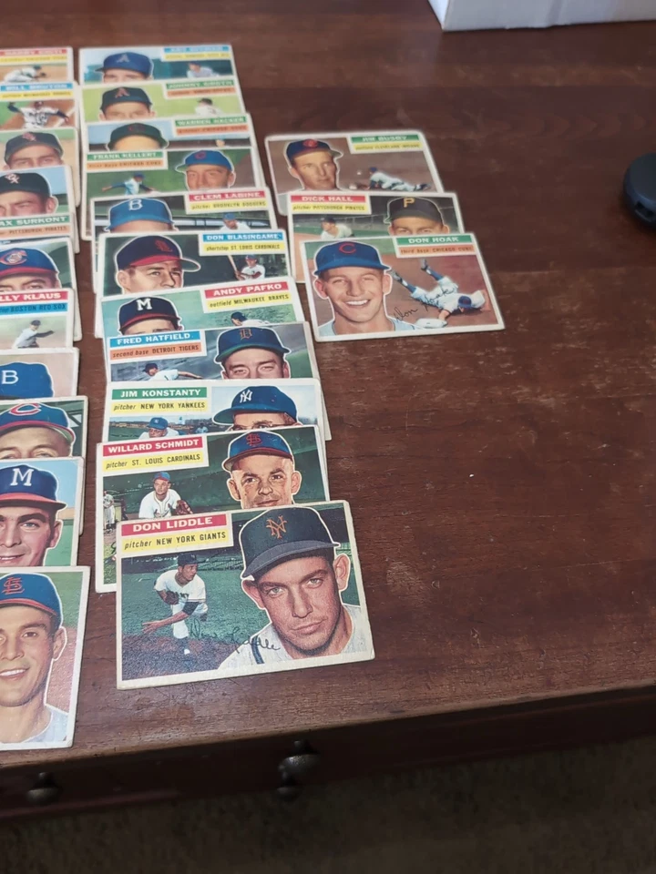 60 different 1956 Topps Baseball card starter set Berra Hodges Kell low grade - Image 4 of 4