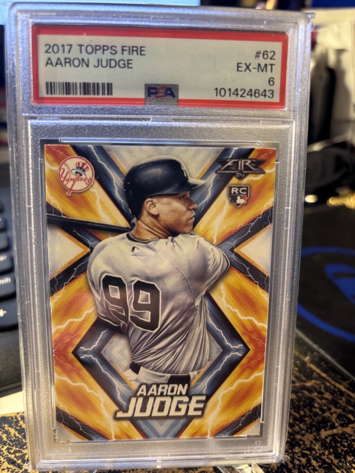 2017 Topps Fire AARON JUDGE Rookie #62 PSA 6 Ex-Mint New York Yankees view 1