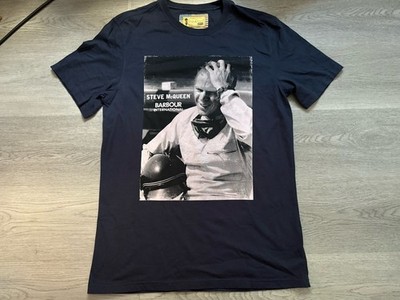Barbour International Men's Navy Steve Mcqueen T-Shirt Size