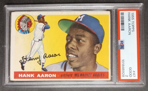 1955 Topps - #47 Hank Aaron - HOF - PSA 2 GOOD