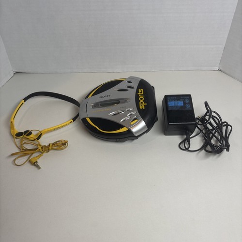 Sony Sports D-SJ15 Walkman CD Player Earphones Power Cord Working - Read!