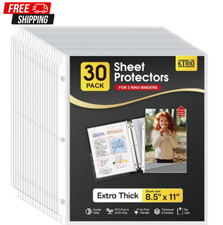 Heavy Duty Sheet Protectors for 3 Ring Binder 30 Pack, 8.5 x 11 Extra Thick...