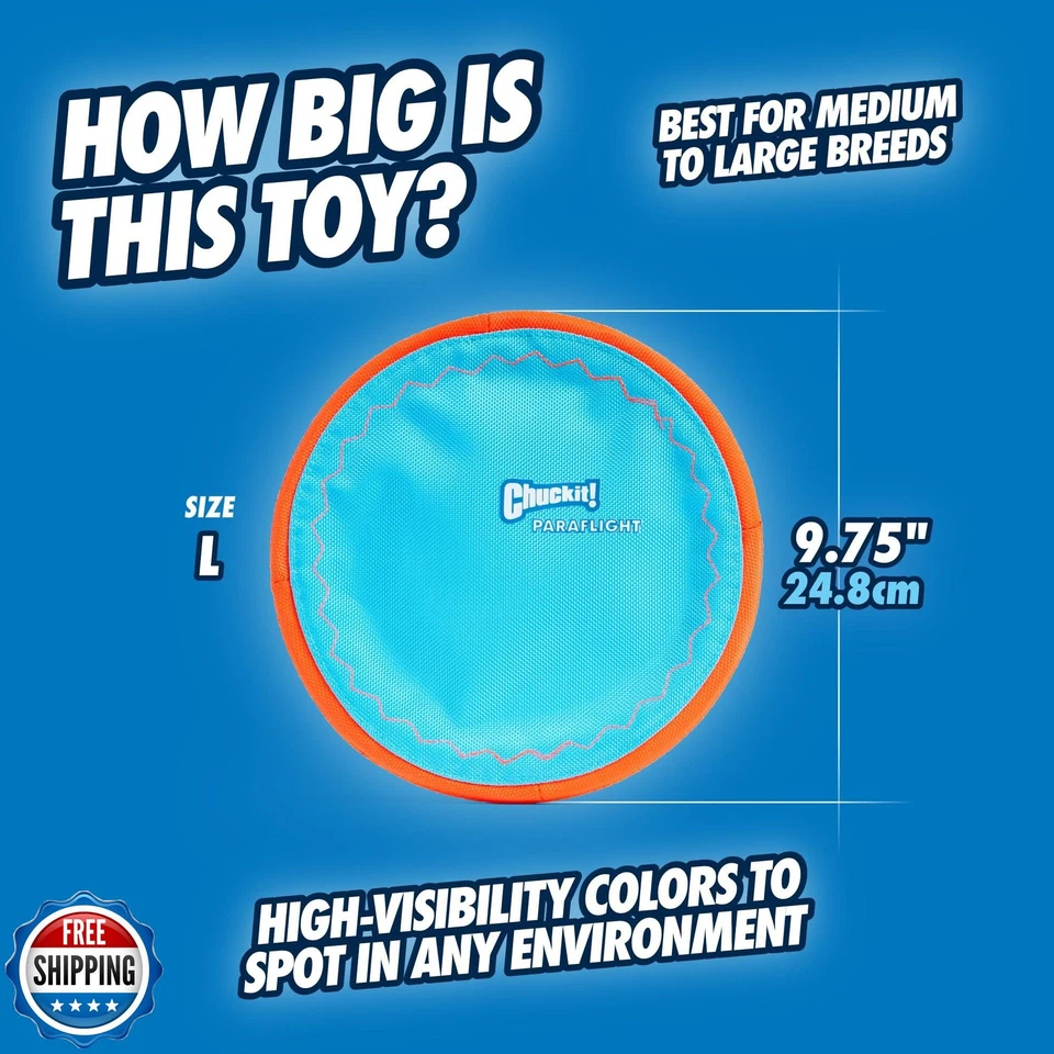 Chuckit! Paraflight Flying Disc Dog Toy - Water Floating Flyer - Durable Nylo - Image 3 of 4