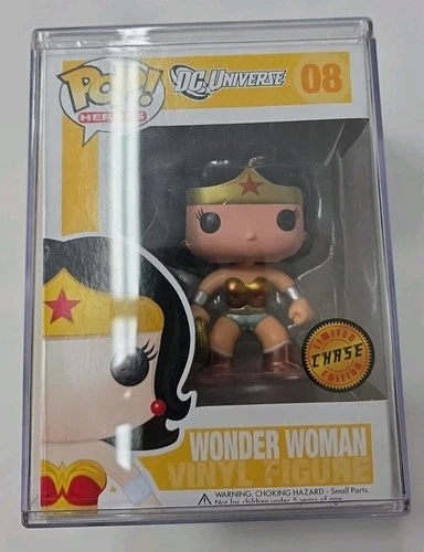 Funko Pop DC Comic Wonder Woman #08 8 Chase Edition Limited Yellow Box RARE