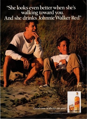 Johnnie Walker Red Vintage 1986 Magazine Ad Beach Lifestyle Whiskey Scotch