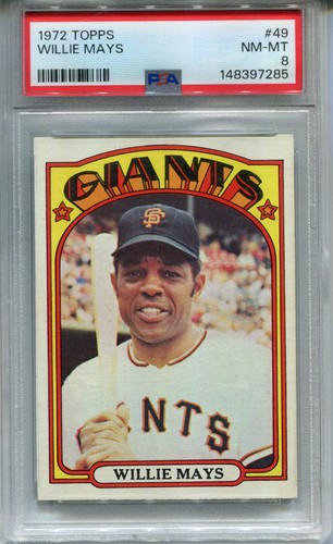 1972 Topps #49 Willie Mays PSA 8 NM-MT San Francisco Giants