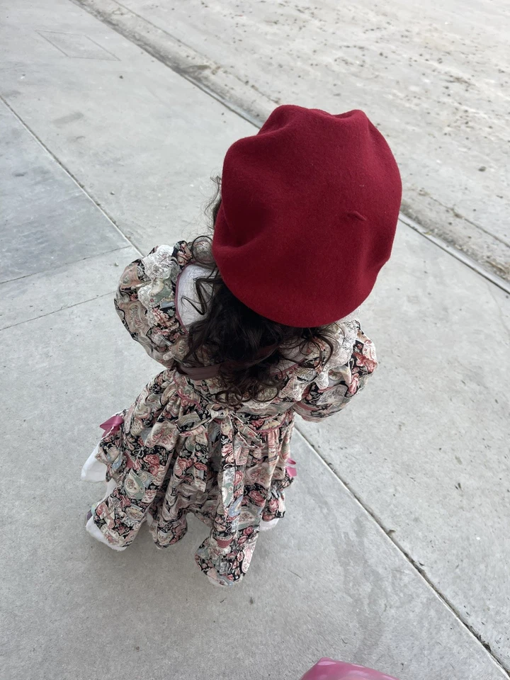 Vintage Girls  Tea Party Dress - Prairie Cottagecore Lace Ruffled Collar Floral - Image 2 of 4