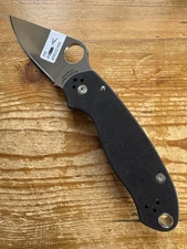 Spyderco Para 3 CPM S45VN Plain Edge Black G10 PM3 C223GP Factory Second -A
