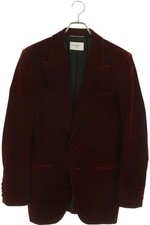 Saint Laurent Paris Red Velvet Tailored Jacket Size 44 Excellent Used