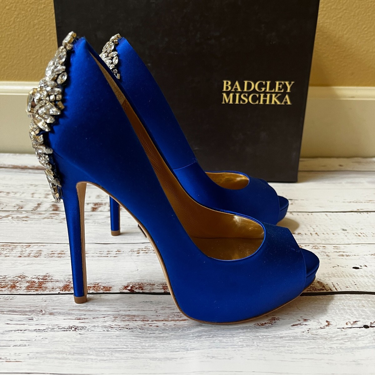 NWB Badgley Mischka Women's Kiara Pumps, Peep Toe, Sapphire NWB Badgley Mischka Women's Kiara Pumps, Peep Toe, Sapphire