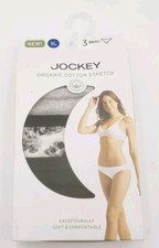Jockey Organic Cotton Stretch Bikini Panty Underwear 3-Pair Size XL New
