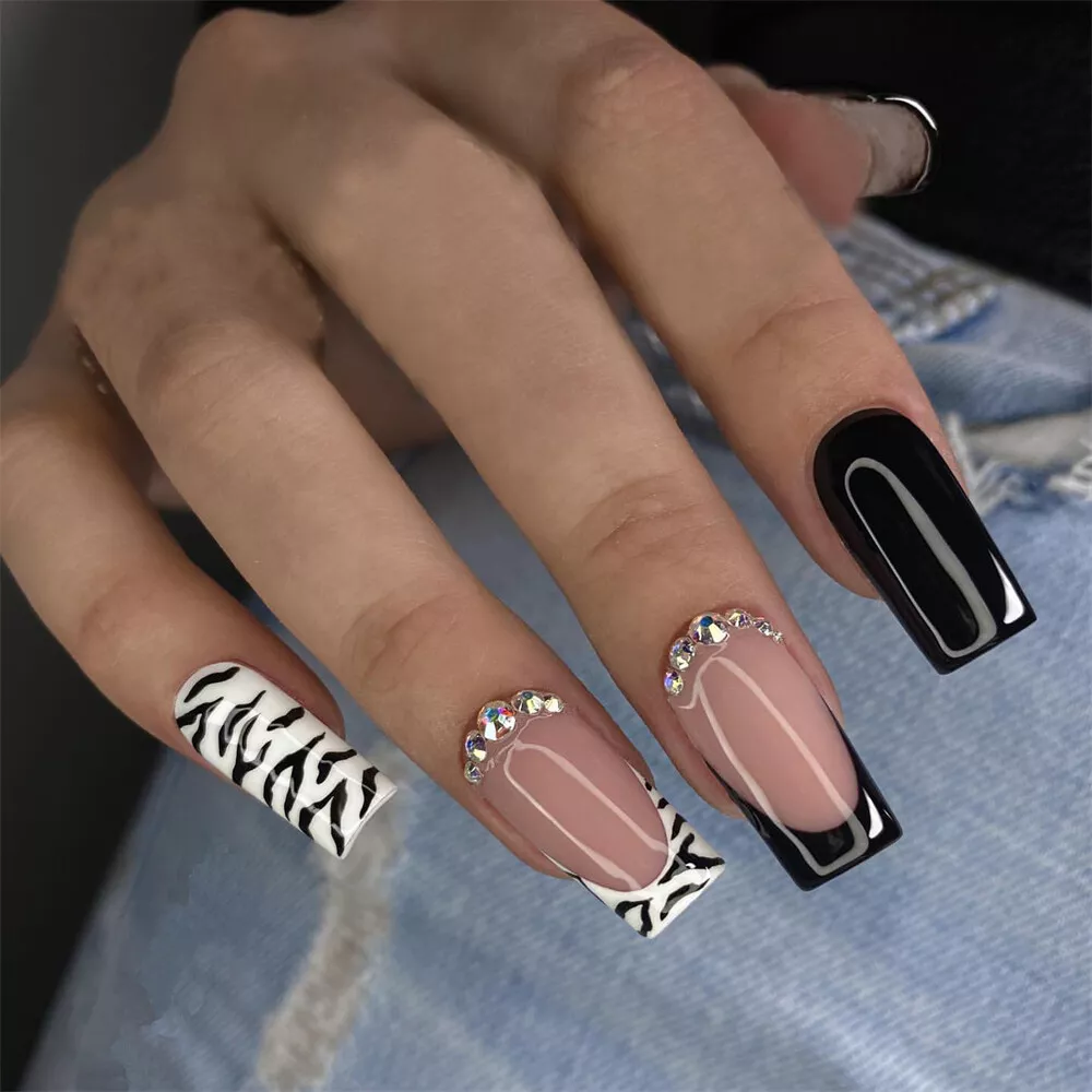 diamond acrylic nails designs