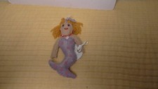 Mermaid doll handmade felt plush coastal home decor ornament