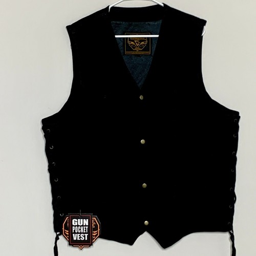 XXL Gun Pocket Vest Black Denim Side 