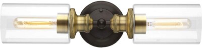Archives Collection 2light Clear Glass Farmhouse Bath Vanity Light Antique Bronz