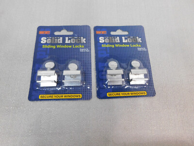 Sliding window locks Soild Lock New Lot of 2 Silver