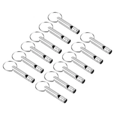 12pcs Emergency Whistles, Safety Whistle with Keychain for Hiking, Silver