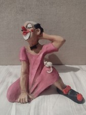 Großer Clown mit Maus Susanne Juretzek Achatit Naturstein Handarbeit Handbemalt