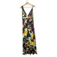 Matty M Colorful Floral Stretch Maxi Dress XS