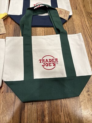 Trader Joe s Mini Canvas Tote Bag Green - Fast Shipping, Handling in 24 hours 