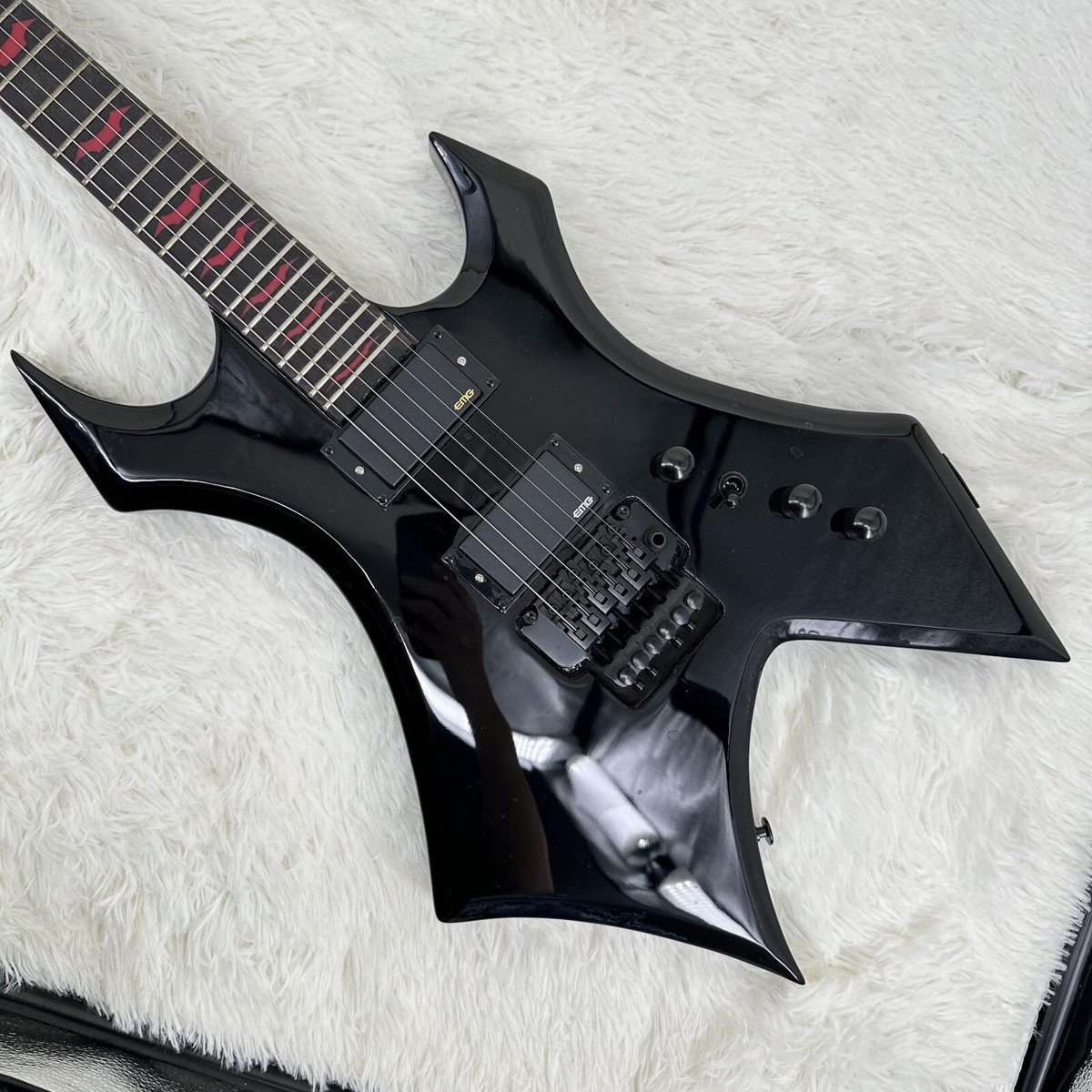Warlock Custom Black Electric Guitar 2H Pickups Black