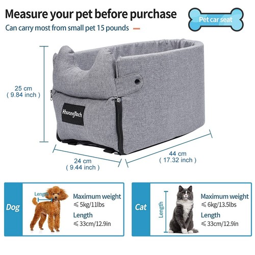 AU Pet Car Booster Seat Dogs Armrest Booster Seat for Car Center Console Seat GR - Picture 9 of 12