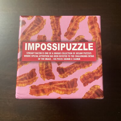 Impossipuzzle Streaky Bacon 100 Piece Jigsaw Puzzle 15'' x 10'' complete