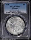 1921-P $1 Morgan Silver Dollar PCGS MS 62 | Uncirculated UNC