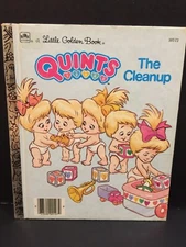 Vintage 1990 (M printing) Little Golden Book "Quints 1-5 The Clean Up" #107-72