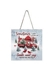 Red Cardinal Sometimes I Look Up Christmas Ornament Handmade Wood Mini Sign