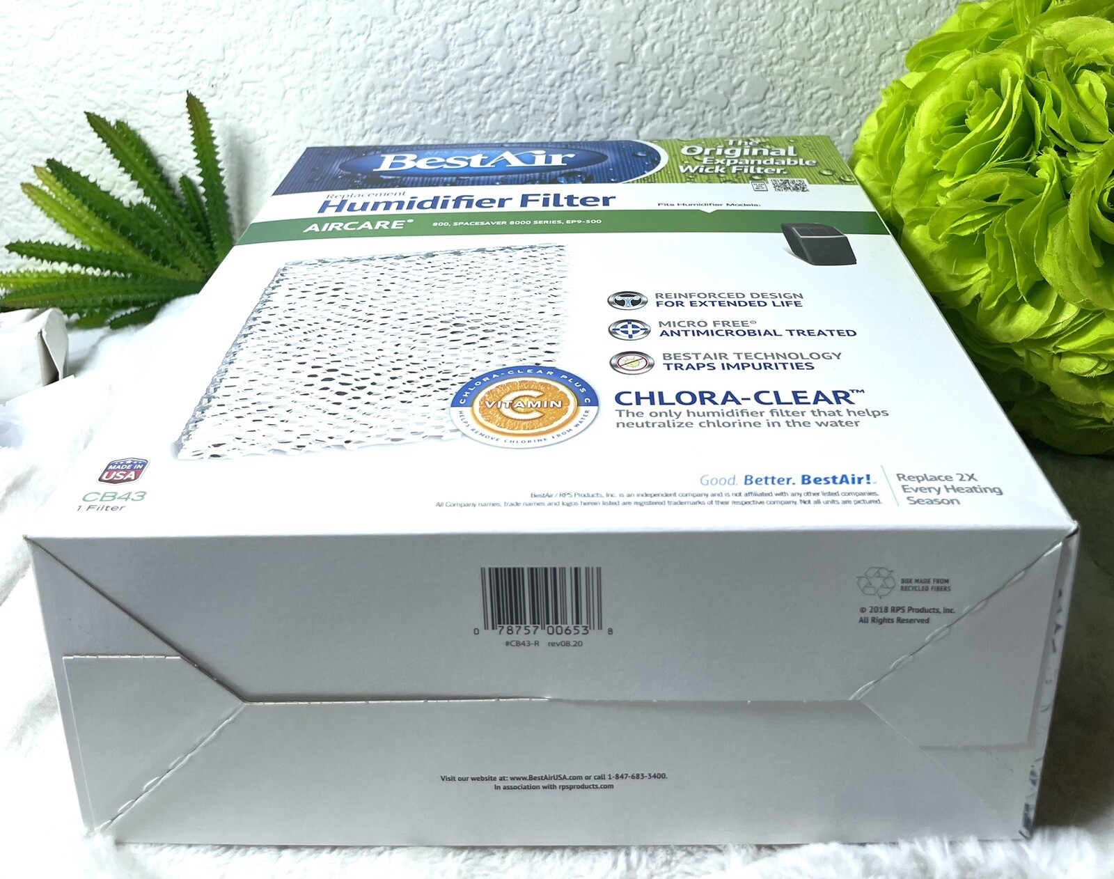 Humidifier Wick Filter Replaces Bemis 1043 Single Pack  CB43, EP9-500