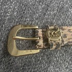 Michael Kors Belt Small  Leather Circle MK Logo Gold Buckle — photo 10