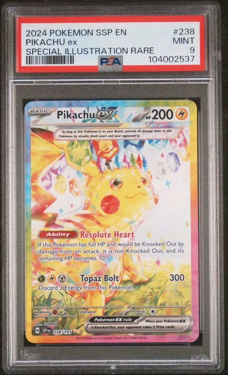 ピカチュウ英語版Pikachu EX SIR SSP EN 238/191 Pikachu ex 238/191 Sv08: Surging Sparks Holo PSA 9 | eBay