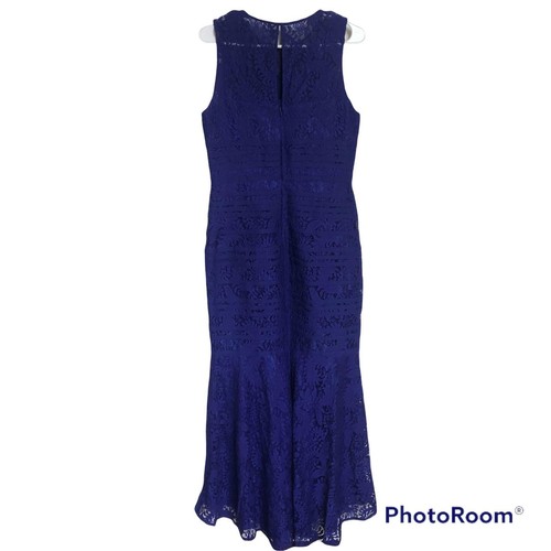 JS Collections Women's Lace Dress/Gown Hi-Lo Evening/Party Cobalt Size 10 - Picture 4 of 12