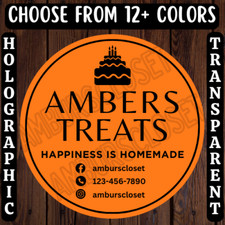40 CUSTOM BAKERY STICKERS 2" LABELS Cakes Treats Cupcakes SCRATCH RESISTANT
