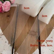 Netzband Crinoline ivory weiß Band Formband Schleier Fascinator Brautkleid