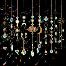Sun Catchers, 10 Pieces Colorful Crystal Suncatcher with Chain Pendant Ornaments