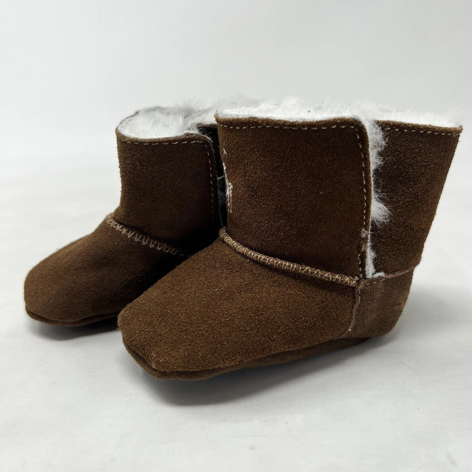 Ralph Lauren Infantil Niña Mallor Gamuza Palanca Bota Marrón Layette Zapatos Talla 1 Foto 2 de 4