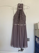 Davids Bridal Bridesmaids Dress Halter Sz 4 Portobello