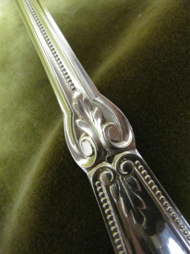 beautiful french silverplate soup ladle Christofle pearls & nets (filets perles) - Picture 3 of 12